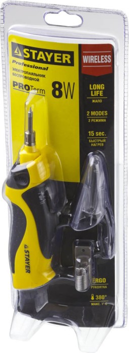 STAYER 8 Вт, 4.5 В, 3xAA, электропаяльник беспроводной 55409 Professional