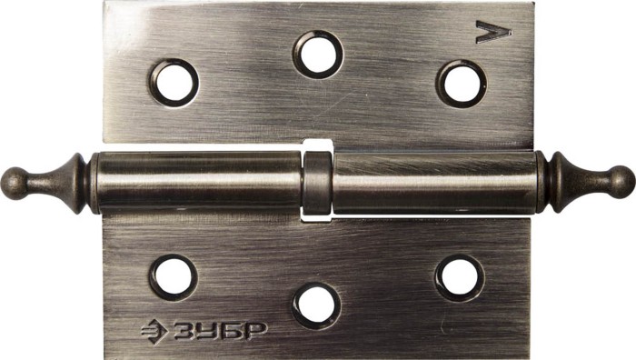 ЗУБР 75 x 63 x 2.5 мм, 2 шт., 1 подшипник, цвет старая латунь (АВ), левая, с крепежом, петля дверная разъемная 37605-075-5L Эксперт