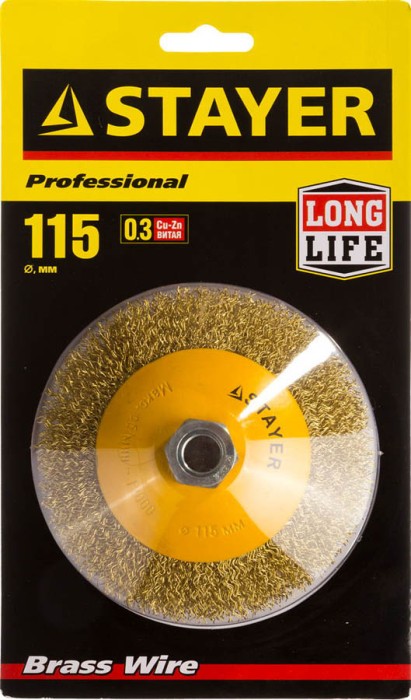 STAYER Ø 115 мм, щетка коническая для УШМ 35133-115 Профессионал