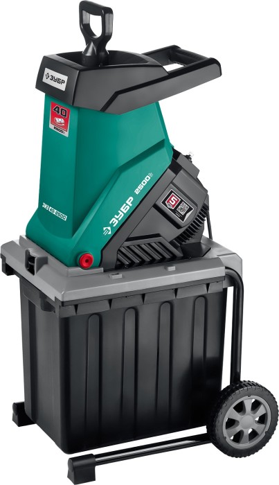 ЗУБР 2500 Вт, 4050 об/мин, измельчитель садовый электрический ЗИЭ-40-2500