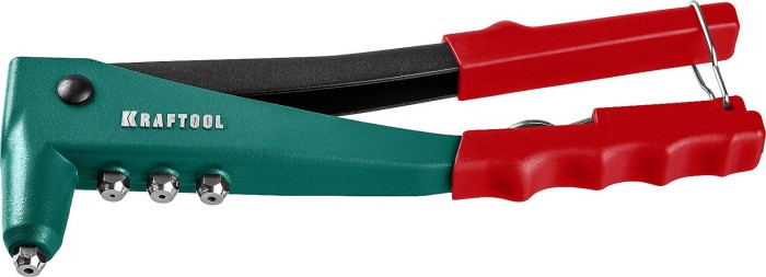 KRAFTOOL заклепки 2.4-4.8 мм - алюминий и сталь, 2.4-4.0 - нерж. сталь, литой корпус, заклепочник 31170_z01