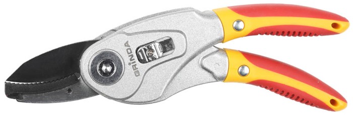 GRINDA 185 мм, трансформер, 2 положения: плоскостной и контактный, с алюминиевыми рукоятками, универсальный секатор 8-423031_z01