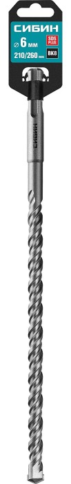 СИБИН 6 х 260 мм, бур SDS-plus 29312-260-06