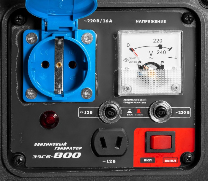ЗУБР 0.65/8 кВт, однофазный, синхронный, щеточный, генератор бензиновый ЗЭСБ-800 Мастер