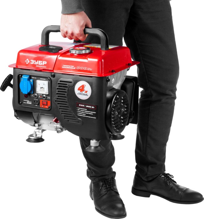 ЗУБР 0.65/8 кВт, однофазный, синхронный, щеточный, генератор бензиновый ЗЭСБ-800 Мастер