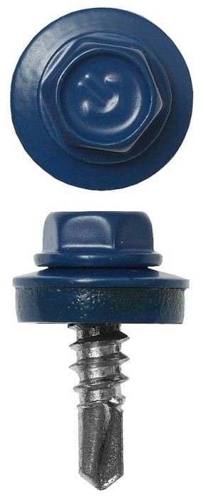 ЗУБР 25 х 5.5 мм, 1800 шт., RAL 5005 синий насыщенный, СКМ саморезы кровельные для металлических конструкций 4-300310-55-025-5005 Профессионал