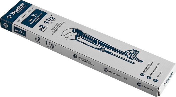 ЗУБР №2 1 1/2" Cr-V ключ трубный рычажный 27336-2_z01 Профессионал