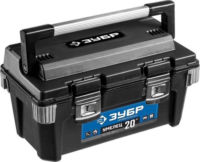 ЗУБР 500 x 275 x 265 мм (20&quot;), пластиковый, ящик для инструментов УМЕЛЕЦ-20 38141-20_z01 Профессиона