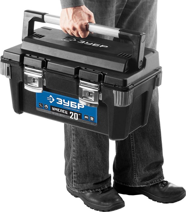 ЗУБР 500 x 275 x 265 мм (20"), пластиковый, ящик для инструментов УМЕЛЕЦ-20 38141-20_z01 Профессиона