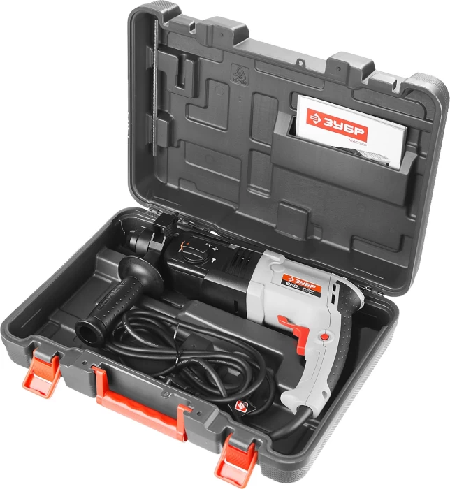 ЗУБР 650 Вт, 0-870 об/мин, 0-4850 уд/мин, кейс, перфоратор горизонтальный П-22-650 Мастер