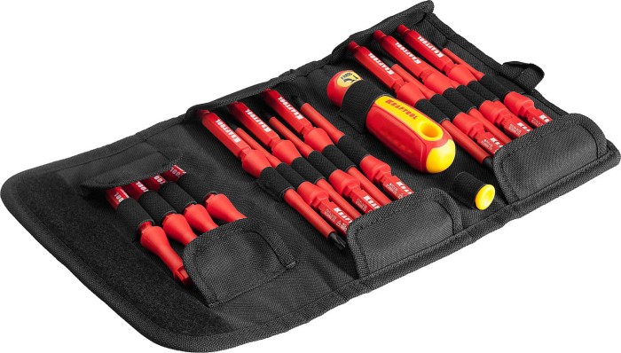 KRAFTOOL 18 шт., набор диэлектрических отверток с переставными стержнями Х-Drive Electro 220092-H18