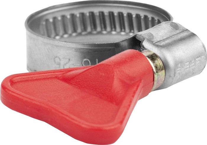 ЗУБР 100 шт., 25-40 мм, накатная лента 9 мм,"Бабочка" хомуты, 37835-25-40-100 Профессионал