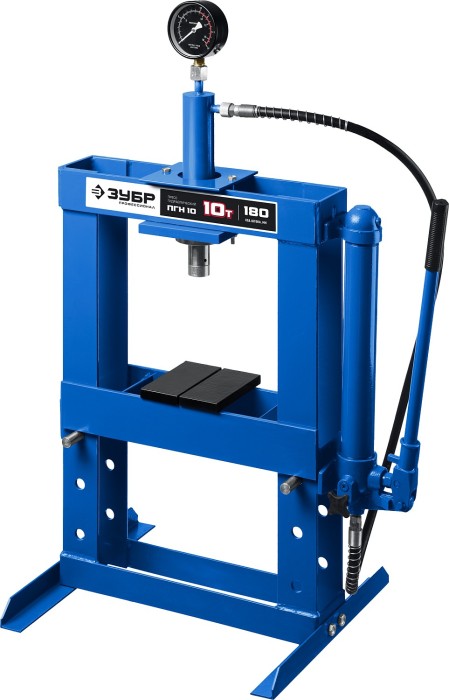 ЗУБР 10 т, с гидронасосом и манометром, пресс гидравлический ПГН-10 43072-10 Профессионал