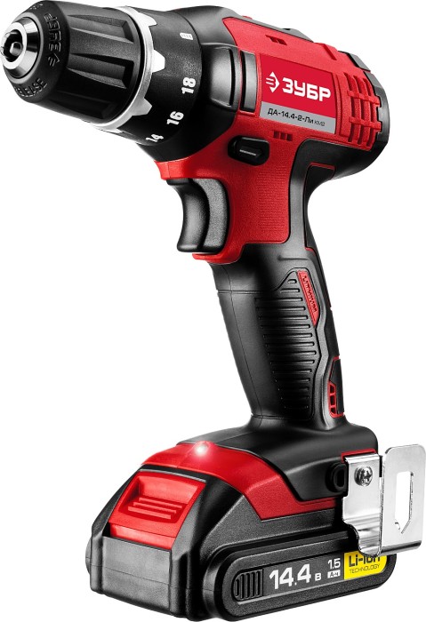 ЗУБР Li-Ion, 14.4 В, дрель-шуруповерт "СУПЕРКОМПАКТ М2", ДА-14.4-2-Ли КМ2 Мастер