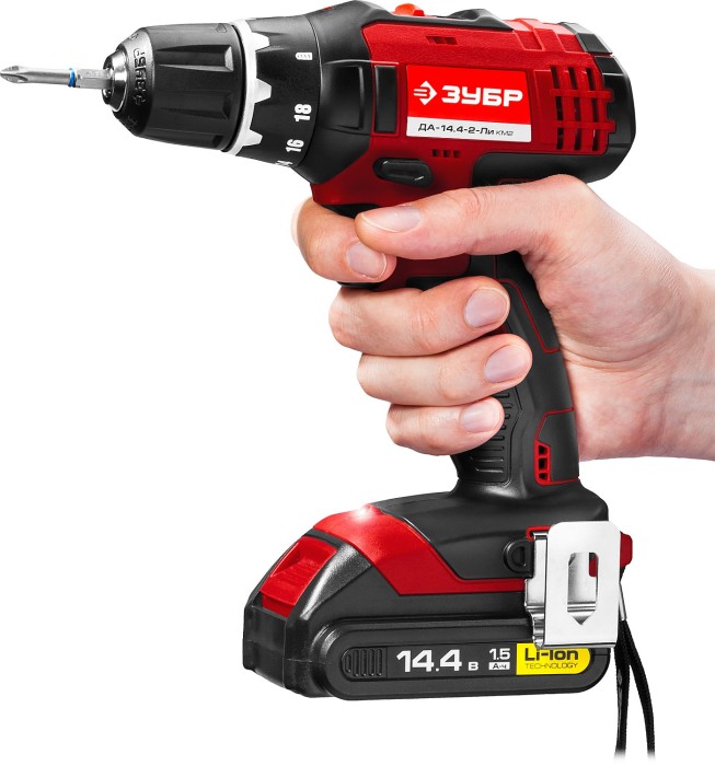 ЗУБР Li-Ion, 14.4 В, дрель-шуруповерт "СУПЕРКОМПАКТ М2", ДА-14.4-2-Ли КМ2 Мастер