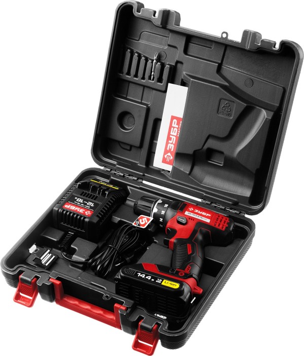 ЗУБР Li-Ion, 14.4 В, дрель-шуруповерт "СУПЕРКОМПАКТ М2", ДА-14.4-2-Ли КМ2 Мастер