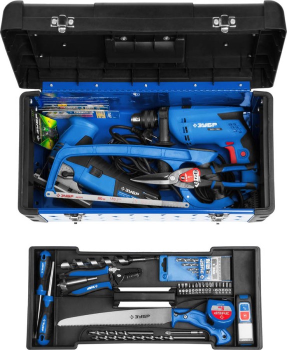 ЗУБР 530 x 270 x 240 мм (21"), металлический, ящик для инструментов СПЕЦ-21 38155-21_z01 Профессионал