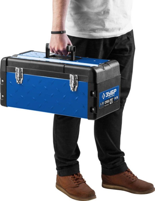 ЗУБР 530 x 270 x 240 мм (21"), металлический, ящик для инструментов СПЕЦ-21 38155-21_z01 Профессионал