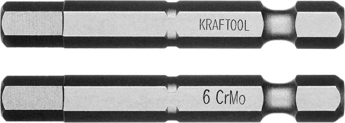 KRAFTOOL HEX6, 50 мм, 2 шт., кованые профессиональные биты X-DRIVE 26127-6-50-2