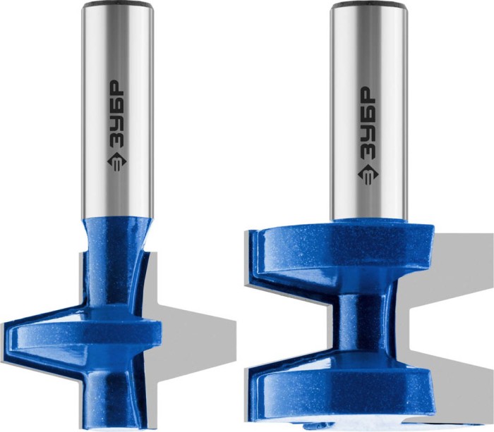 ЗУБР рабочая длина-28,6 мм, хв.-12 мм, D=38,1 мм, набор фрез пазо-шиповых 28731-38.1-H2