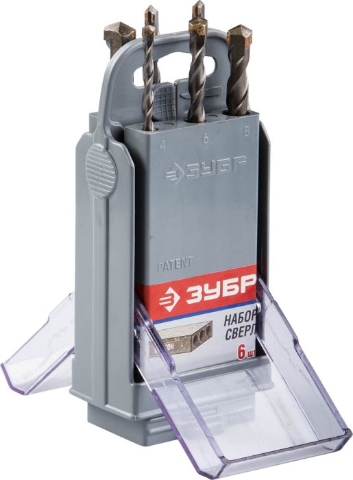 ЗУБР 6 шт:  4-5-6-6-8-10 мм, набор сверл по бетону 2922-H6-SB Мастер