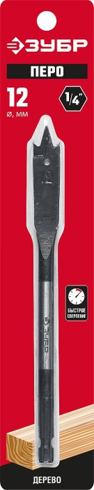 ЗУБР 12x152мм, сверло перовое по дереву, с боковыми подрезателями 29505-12_z01