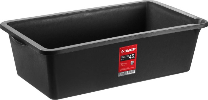ЗУБР 45 л, 41x71x22 см, пластмассовый, прямоугольный, таз строительный 06097-45_z02