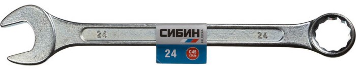 СИБИН 24 мм, оцинкованный, гаечный ключ комбинированный 27089-24