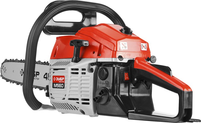 ЗУБР 2.1 кВт/2.86 л.с, 450 мм, пила цепная бензиновая ПБЦ-М560 45П Мастер