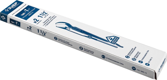 ЗУБР №2 1 1/2” Cr-V ключ трубный рычажный 27337-2_z01 Профессионал