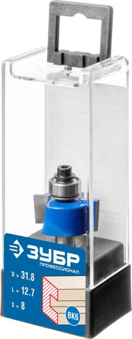 ЗУБР 31.8 x 12.7 мм, хвостовик 8 мм, фреза фальцевая 28758-31.8 Профессионал