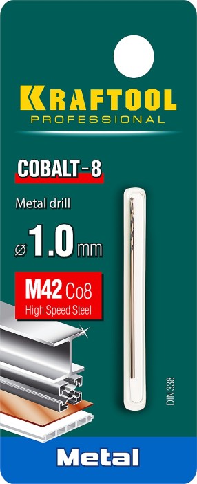 KRAFTOOL Ø 1 х 34 мм, HSS-Co (8%), класс A, сверло по металлу 29656-1 Pro