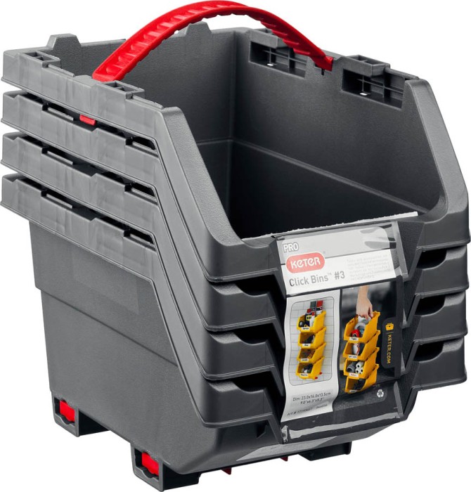 Keter 1,3 л, набор лотков 4 шт. Clickbin 38066-K4