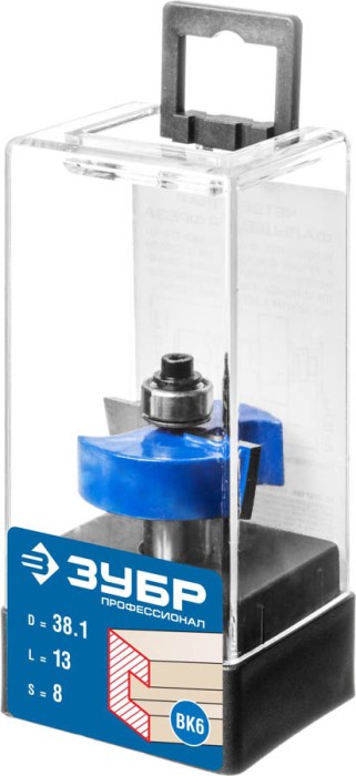 ЗУБР 38.1 x 13 мм, хвостовик 8 мм, фреза фальцевая 28758-38.1 Профессионал