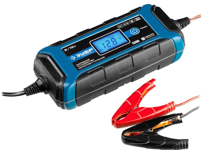 ЗУБР 6В/12В, 4A, автомат, IP65, интеллектуальное зарядное устройство 59300 Профессионал